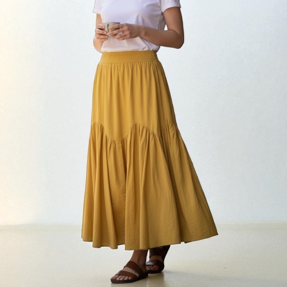 Chicwish Sunny Mustard Yellow Midi Skirt